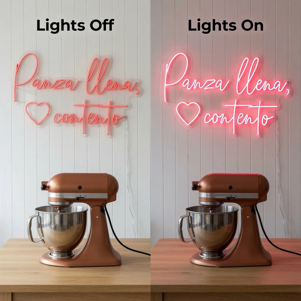 Wings LED Neon Sign Wall Neon Sign - 06 Day Night Comparison