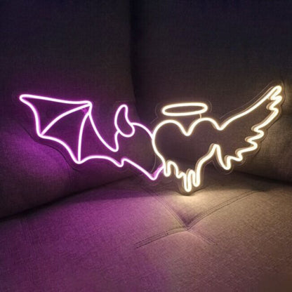 Wings With Heart Led Neon Sign | Shineneon