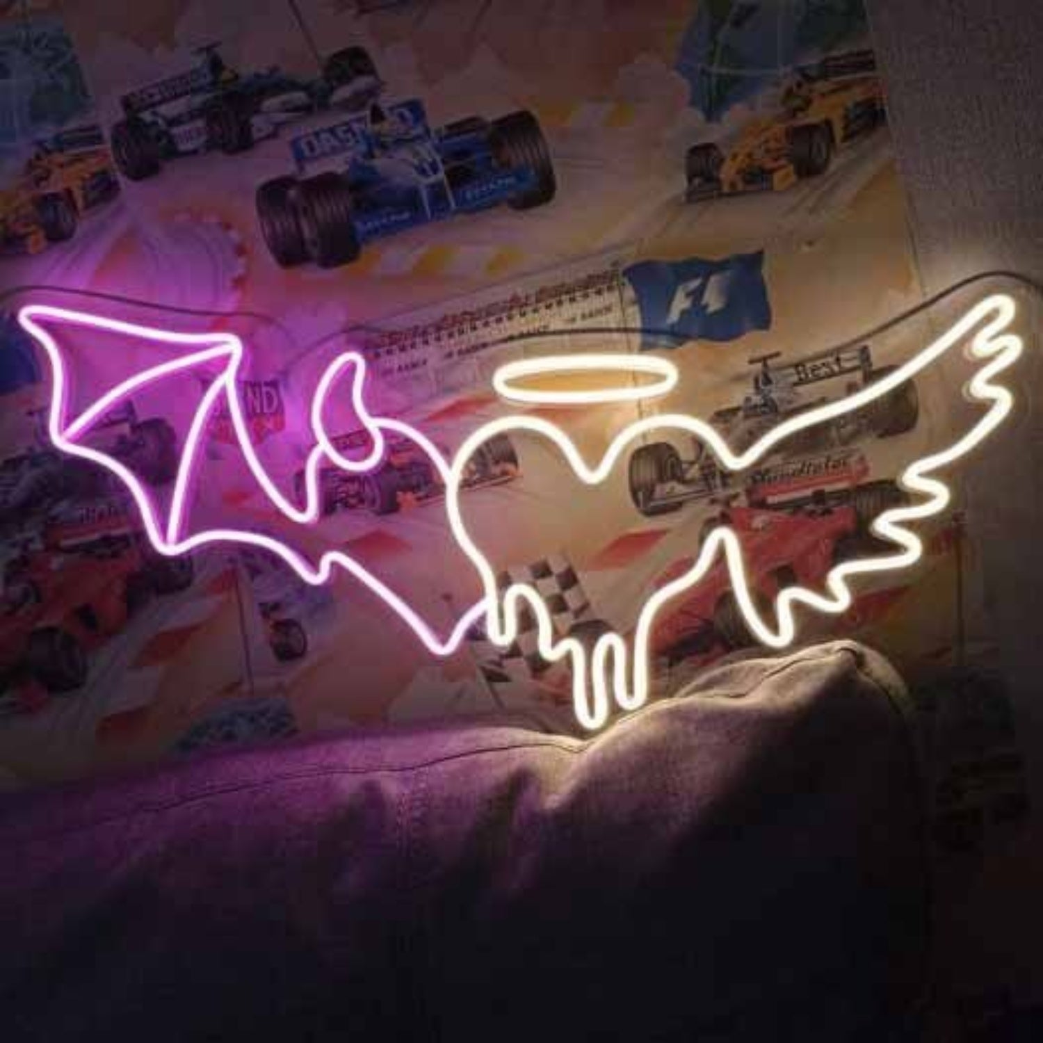 Wings With Heart Led Neon Sign - Shineneon