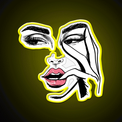 Wink Kiss Eyelashes Fashion Nail Art Nail Salon Led Neon Sign Rgb Color - Custom LED neon sign front view
