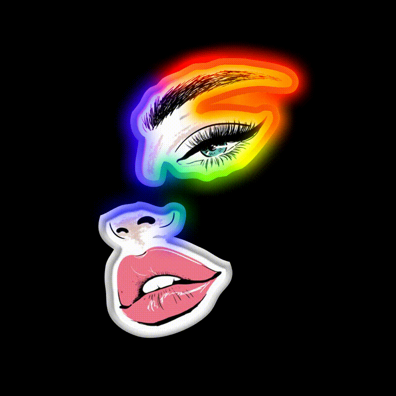 Wink Kiss Eyelashes Nail Art Nail Salon Led Neon Sign Beauty Salon Rgb Color - LED neon sign close-up detail