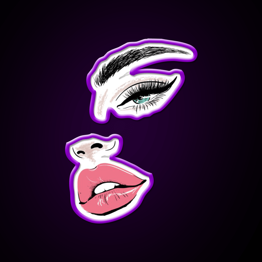 Wink Kiss Eyelashes Nail Art Nail Salon Led Neon Sign Beauty Salon Rgb Color - Shineneon