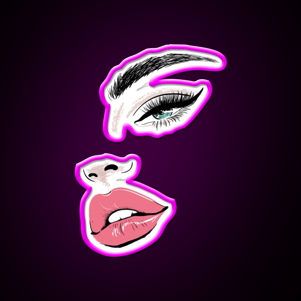 Wink Kiss Eyelashes Nail Art Nail Salon Led Neon Sign Beauty Salon Rgb Color - Shineneon
