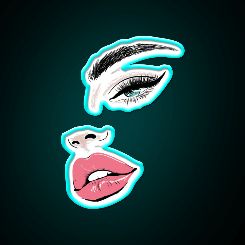 Wink Kiss Eyelashes Nail Art Nail Salon Led Neon Sign Beauty Salon Rgb Color - Shineneon