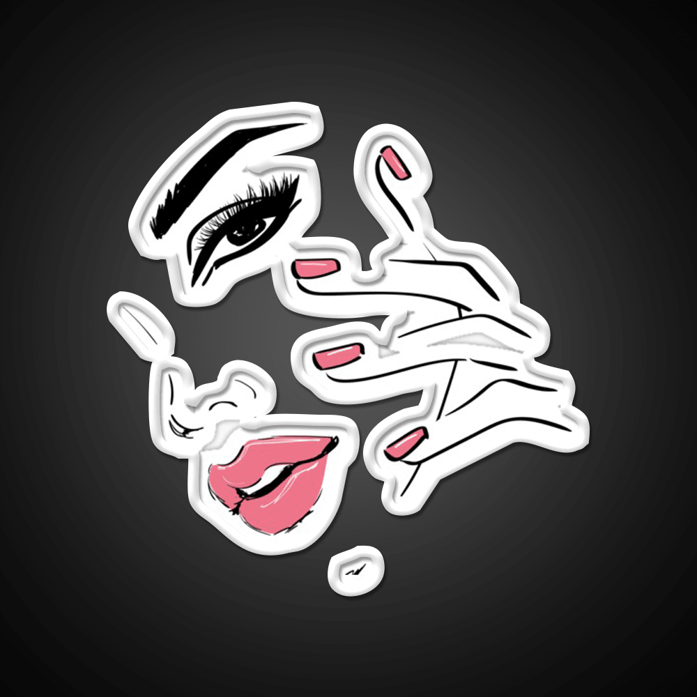 Wink Kiss Eyelashes Nail Art Nail Salon Led Neon Sign For Tech Room Rgb Color - Shineneon