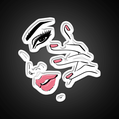 Wink Kiss Eyelashes Nail Art Nail Salon Led Neon Sign For Tech Room Rgb Color - Shineneon