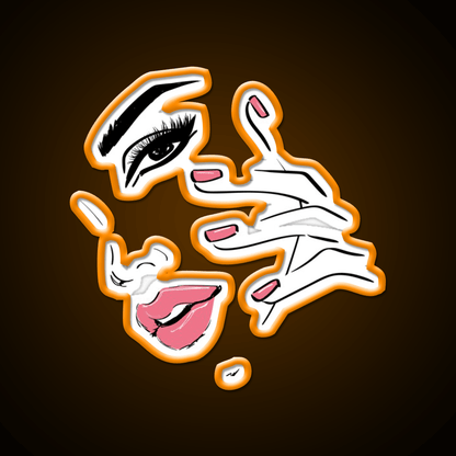 Wink Kiss Eyelashes Nail Art Nail Salon Led Neon Sign For Tech Room Rgb Color - Shineneon