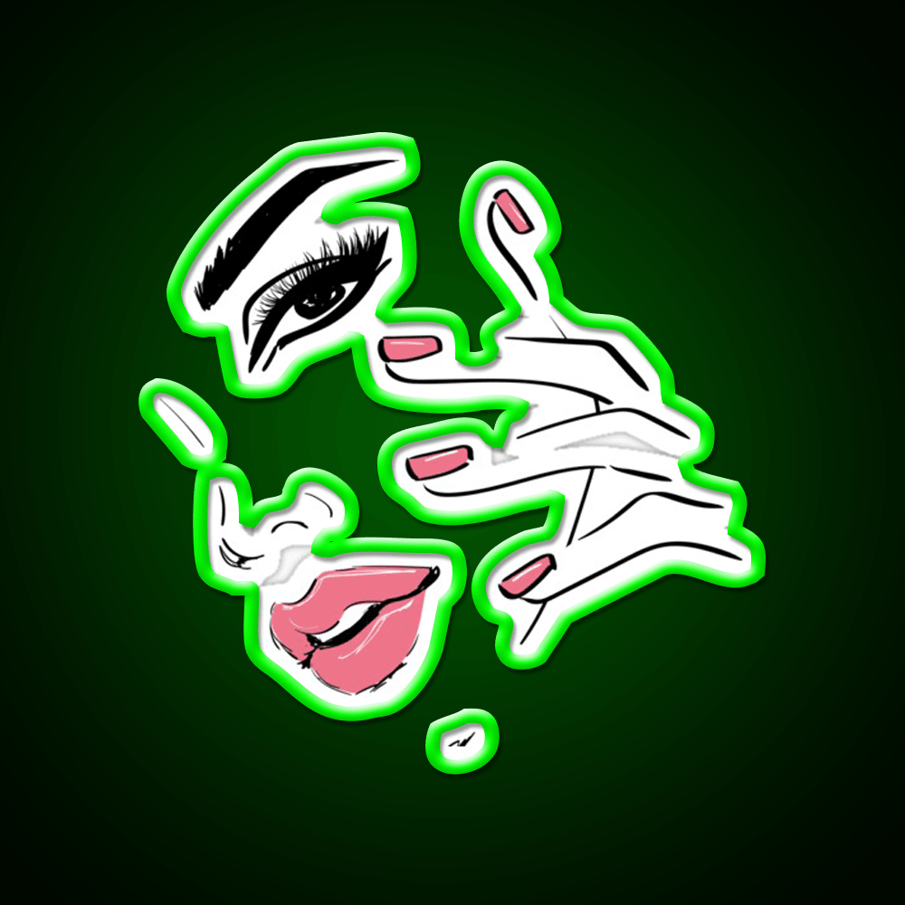 Wink Kiss Eyelashes Nail Art Nail Salon Led Neon Sign For Tech Room Rgb Color - Shineneon