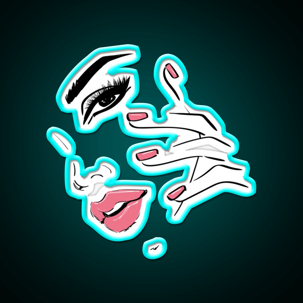 Wink Kiss Eyelashes Nail Art Nail Salon Led Neon Sign For Tech Room Rgb Color - Shineneon