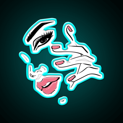 Wink Kiss Eyelashes Nail Art Nail Salon Led Neon Sign For Tech Room Rgb Color - Shineneon