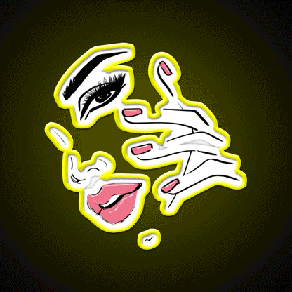 Wink Kiss Eyelashes Nail Art Nail Salon Led Neon Sign For Tech Room Rgb Color - Custom LED neon sign front view