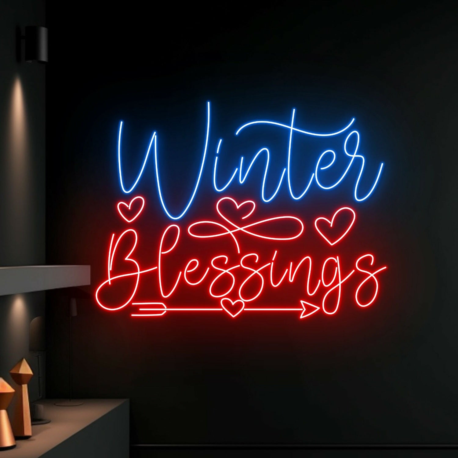 Winter Blessings Text Christmas Led Neon Sign Merry Christmas | Shineneon