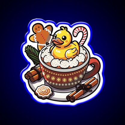Winter Christmas Duck Coffee Cafe Led Neon Sign Espresso Bar Art Rgb Color