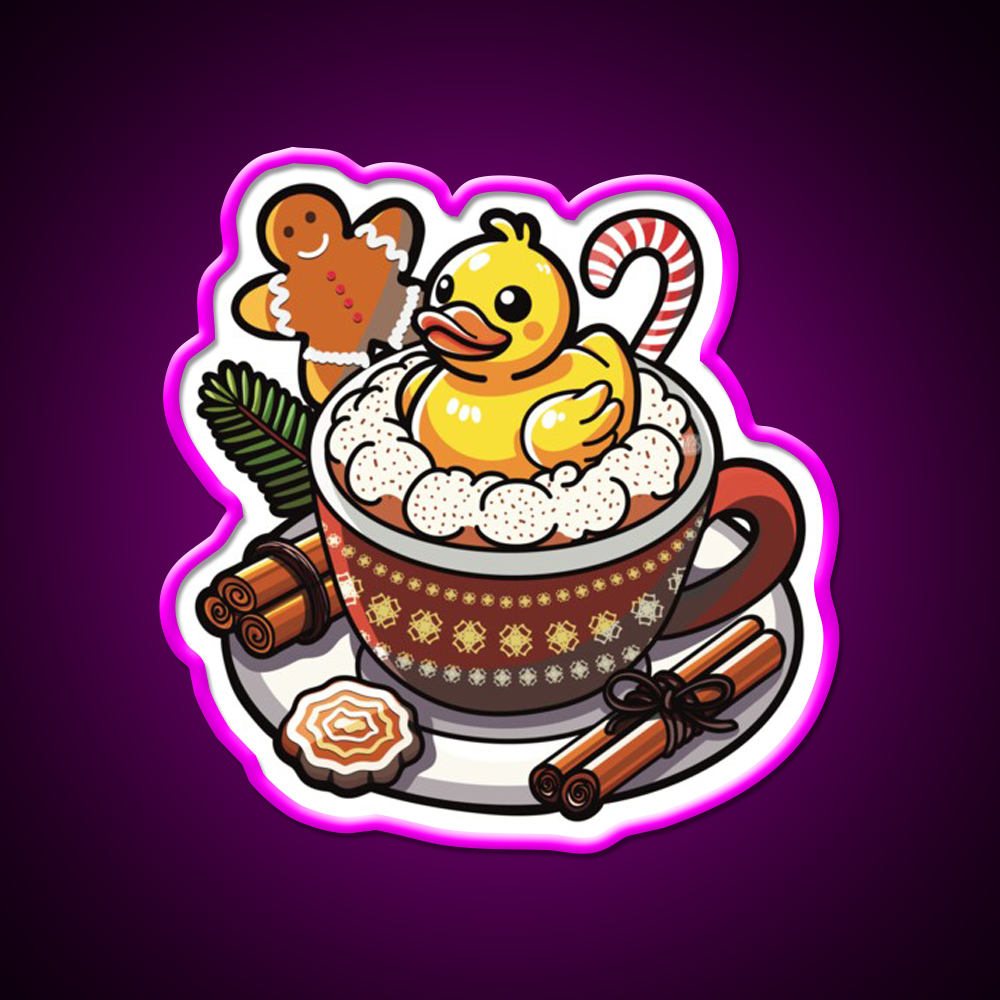 Winter Christmas Duck Coffee Cafe Led Neon Sign Espresso Bar Art Rgb Color