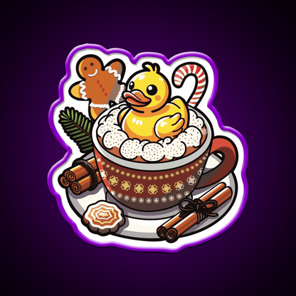 Winter Christmas Duck Coffee Cafe Led Neon Sign Espresso Bar Art Rgb Color - Shineneon