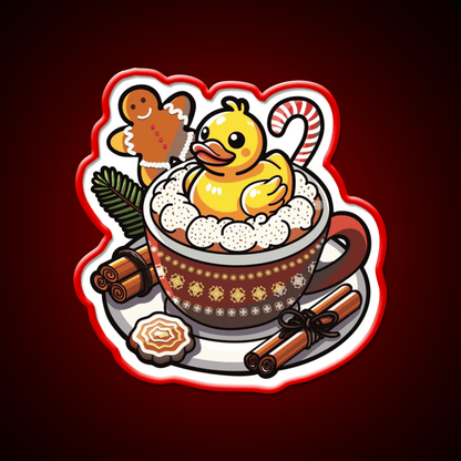 Winter Christmas Duck Coffee Cafe Led Neon Sign Espresso Bar Art Rgb Color - Shineneon