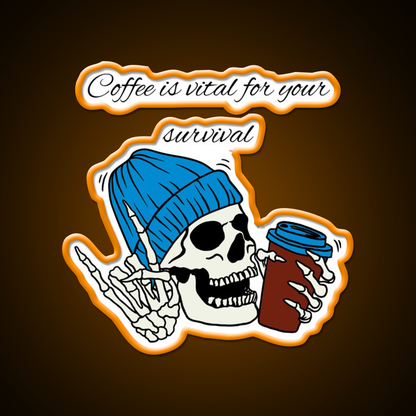 Winter Skull Coffee Drink Cafe Led Neon Sign Espresso Bar Art Rgb Color