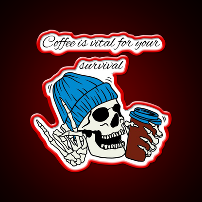 Winter Skull Coffee Drink Cafe Led Neon Sign Espresso Bar Art Rgb Color