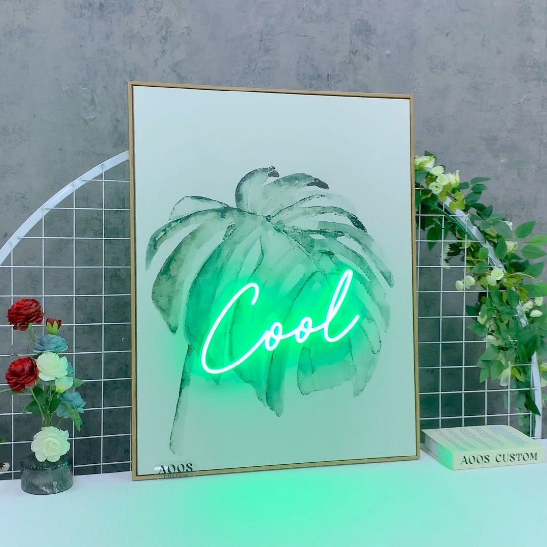 Wireless Neon Sign Mounted On The Painted Canvas Led Business Sign - Shineneon