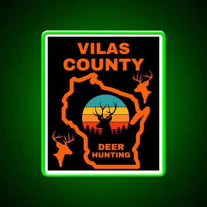 Wisconsin Deer Hunter Vilas County Beer Bar Decor Led Neon Sign Rgb Color - LED neon sign view 8