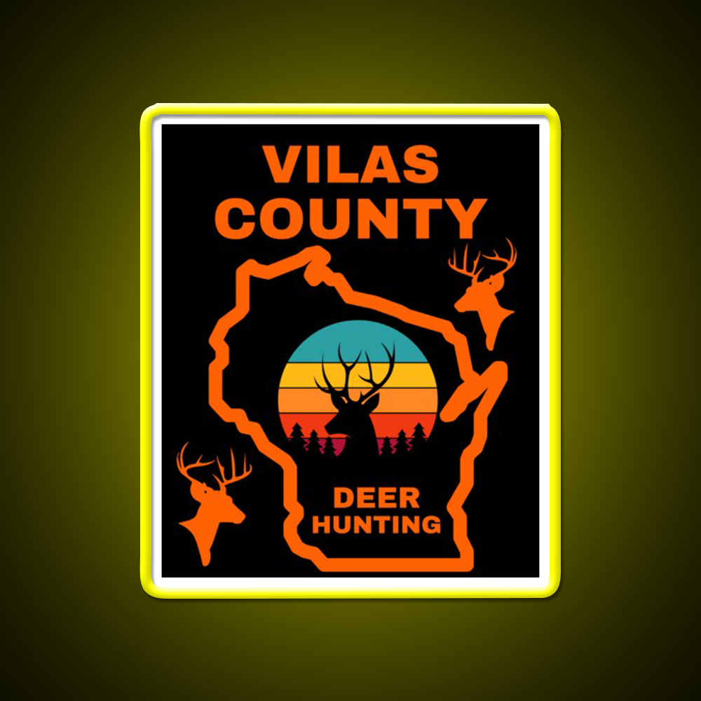 Wisconsin Deer Hunter Vilas County Beer Bar Decor Led Neon Sign Rgb Color - LED neon sign view 7