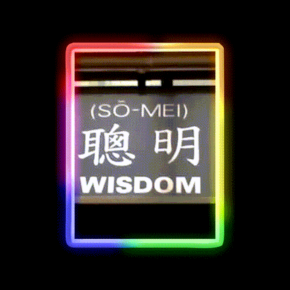 Wisdom In Chinese Characters Asian Cultural Led Neon Sign Rgb Color - LED neon sign close-up detail