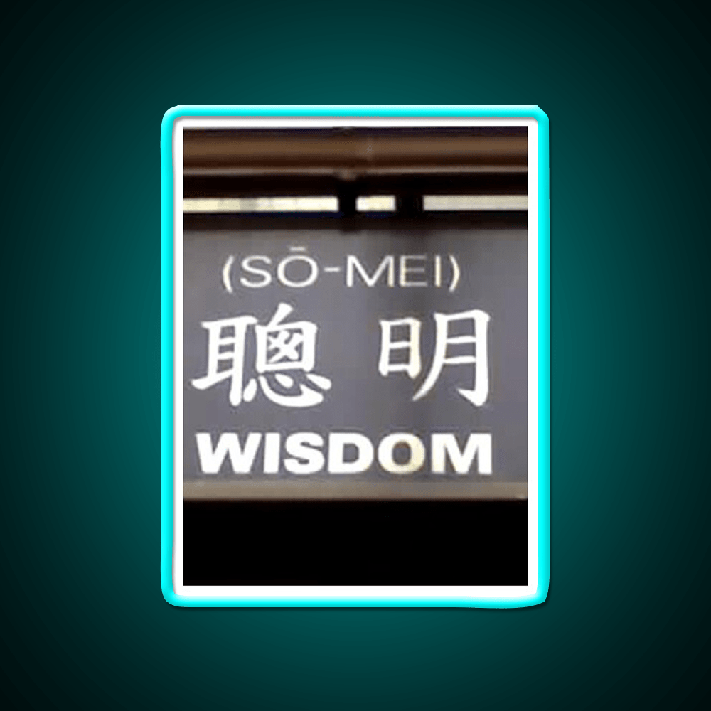 Wisdom In Chinese Characters Asian Cultural Led Neon Sign Rgb Color - Shineneon