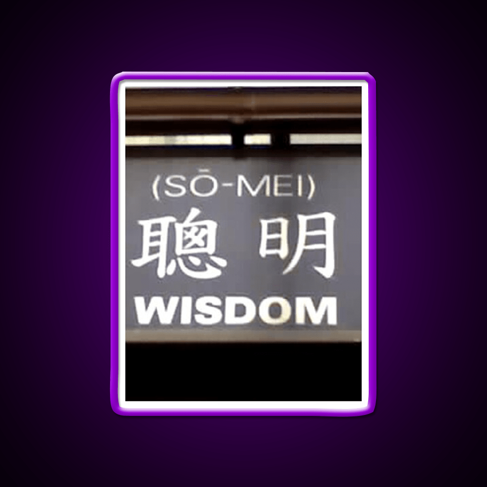 Wisdom In Chinese Characters Asian Cultural Led Neon Sign Rgb Color - Shineneon