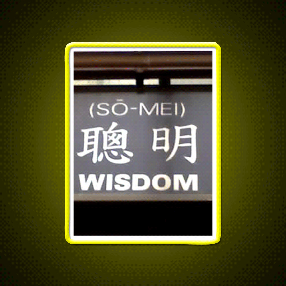 Wisdom In Chinese Characters Asian Cultural Led Neon Sign Rgb Color - Custom LED neon sign front view