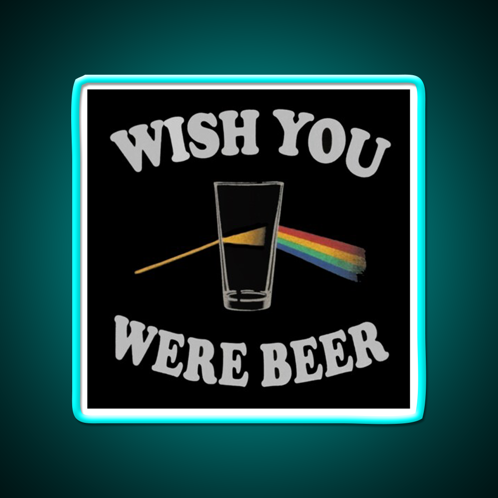 Wish You Were Beer Bar Decor Led Neon Sign Wall Art Rgb Color - Size and dimension reference