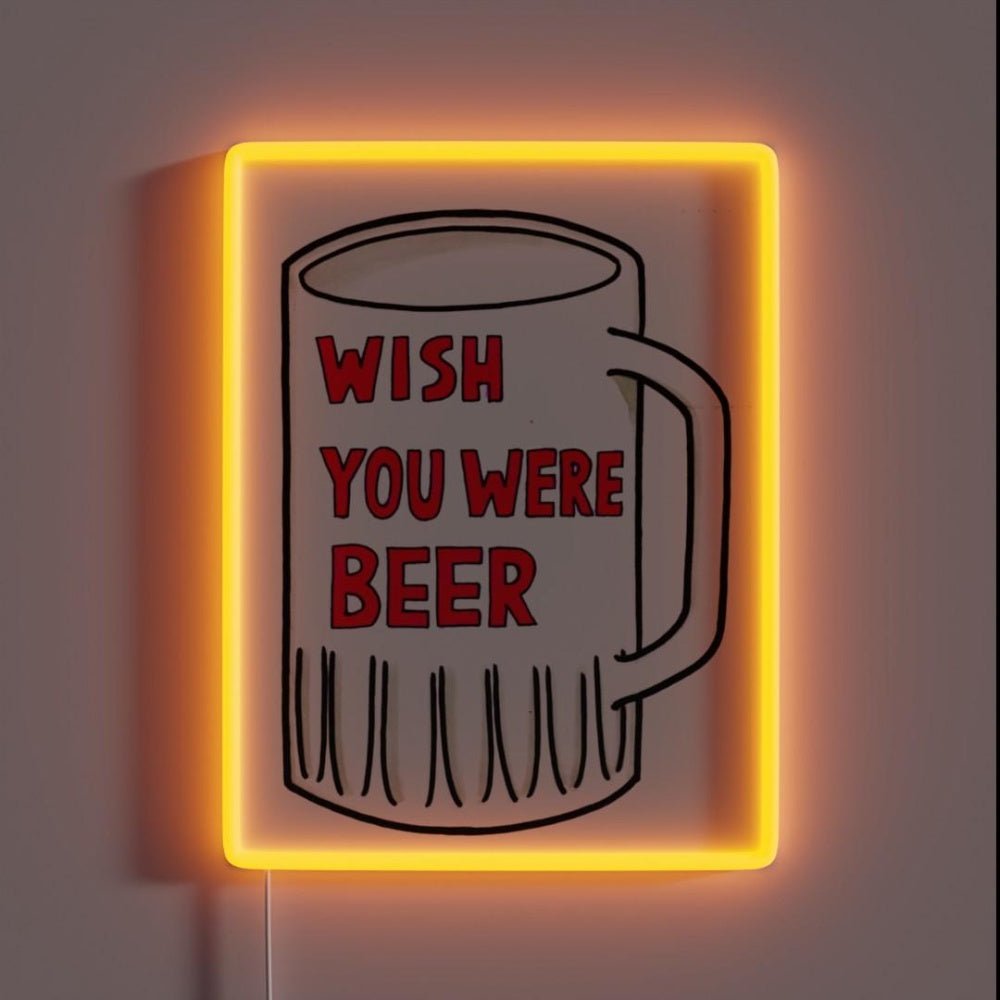 Wish You Were Beer Rgb Led Neon Sign Restaurant Wall Art - Shineneon