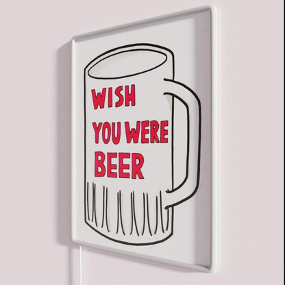 Wish You Were Beer Rgb Led Neon Sign Restaurant Wall Art - Shineneon