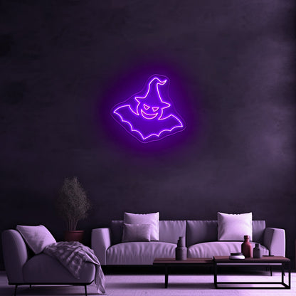 Witch Bat Neon Sign Funny Halloween Neon Sign - Shineneon