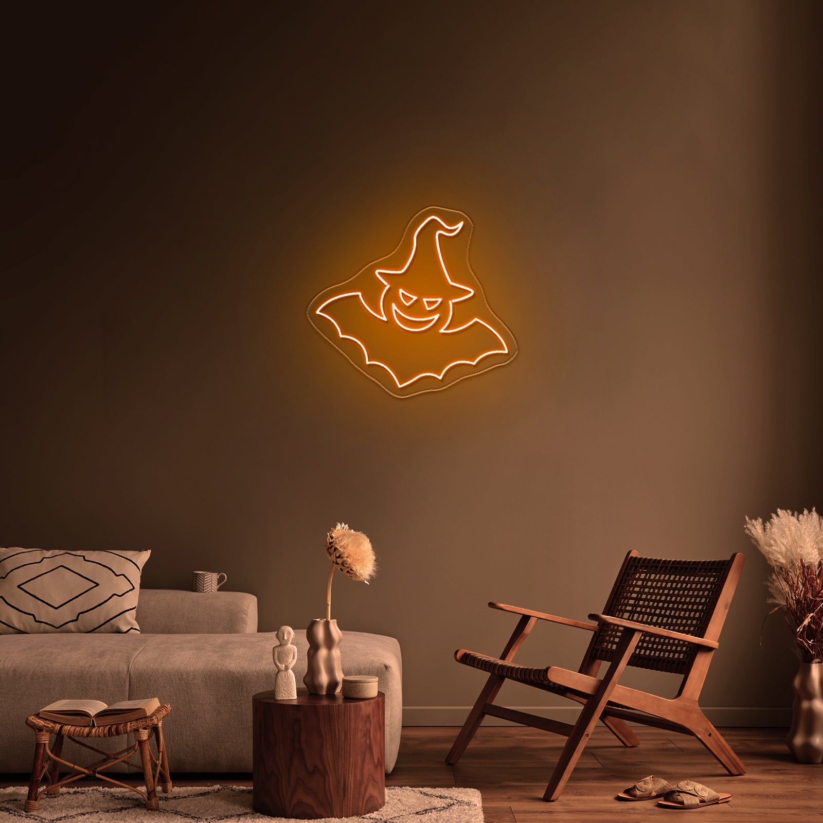 Witch Bat Neon Sign Funny Halloween Neon Sign - Shineneon