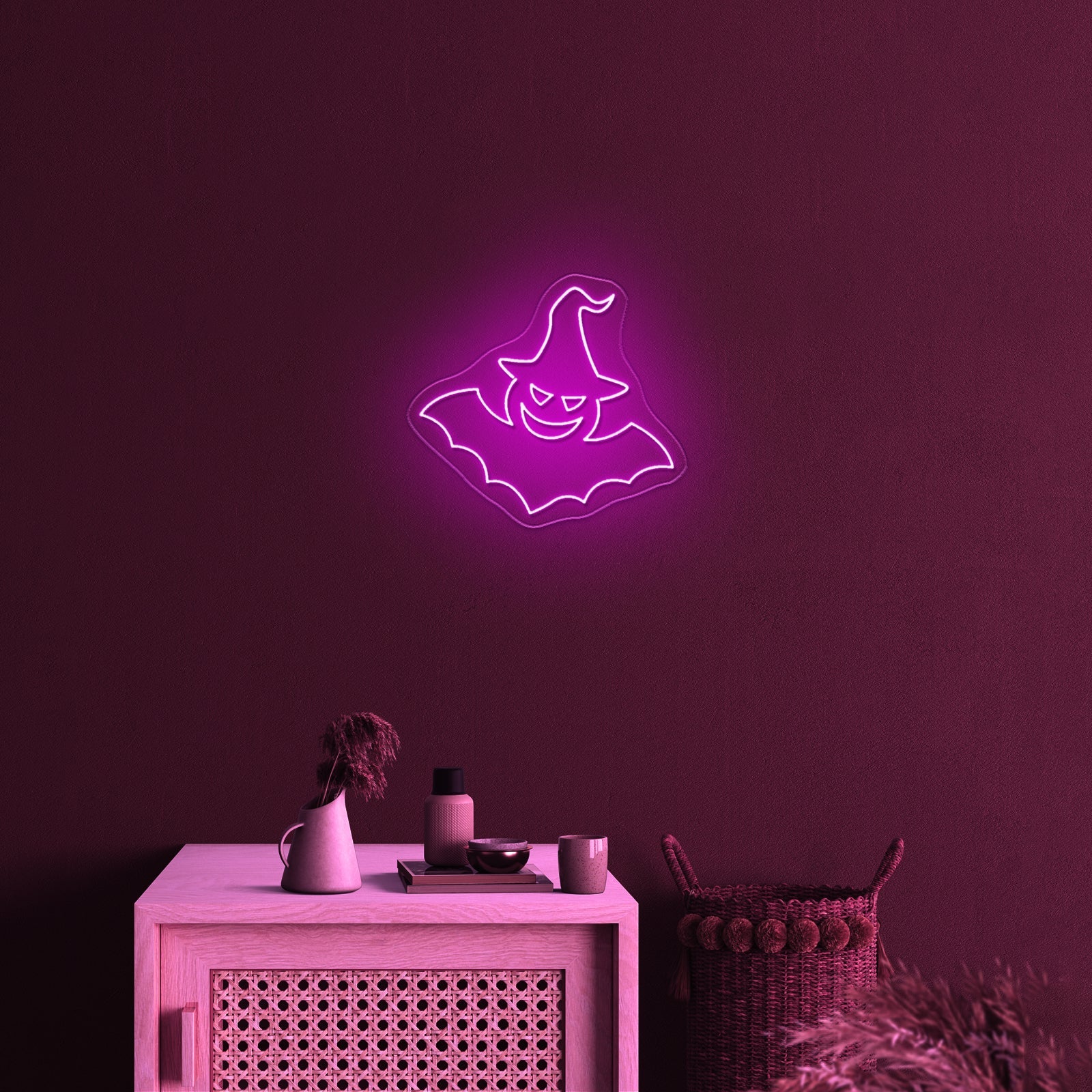 Witch Bat Neon Sign Funny Halloween Neon Sign - Shineneon