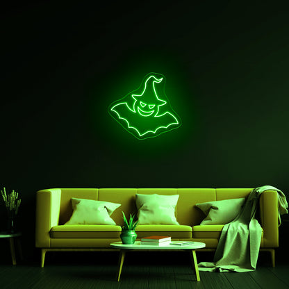 Witch Bat Neon Sign Funny Halloween Neon Sign