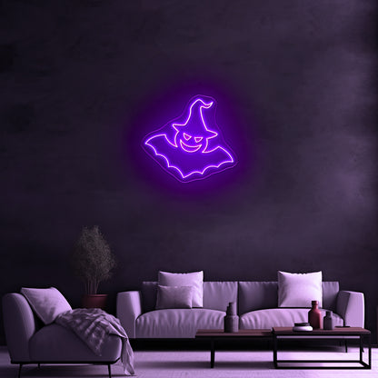 Witch Bat Neon Sign Funny Halloween Neon Sign