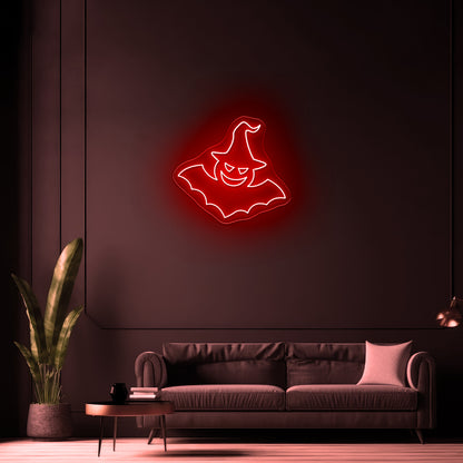 Witch Bat Neon Sign Funny Halloween Neon Sign