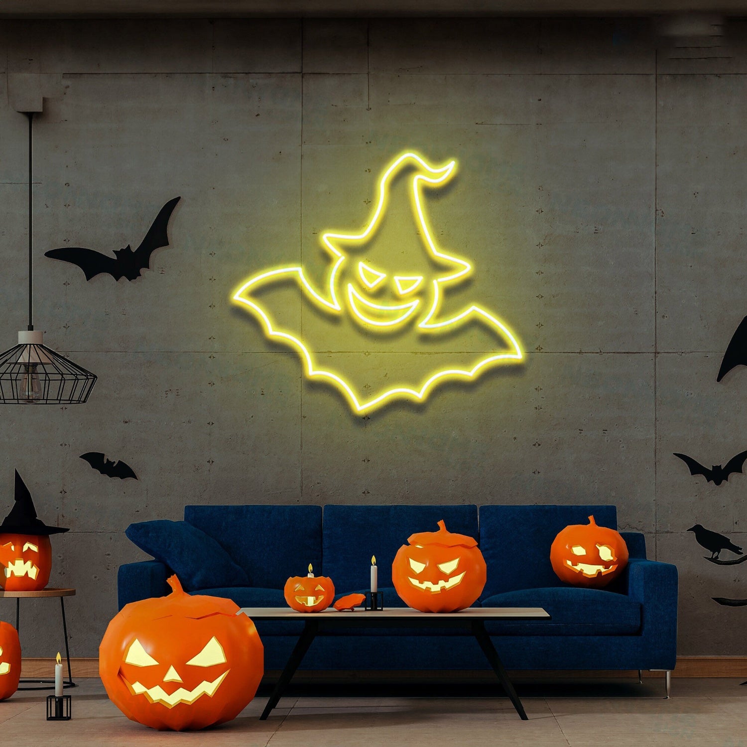 Witch Bat Neon Sign Halloween Light Sign Bat Halloween Party Decor | Shineneon