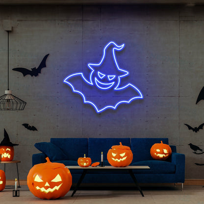 Witch Bat Neon Sign Halloween Light Sign Bat Halloween Party Decor | Shineneon