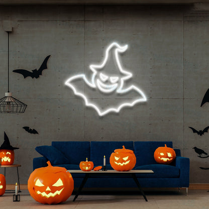 Witch Bat Neon Sign Halloween Light Sign Bat Halloween Party Decor | Shineneon