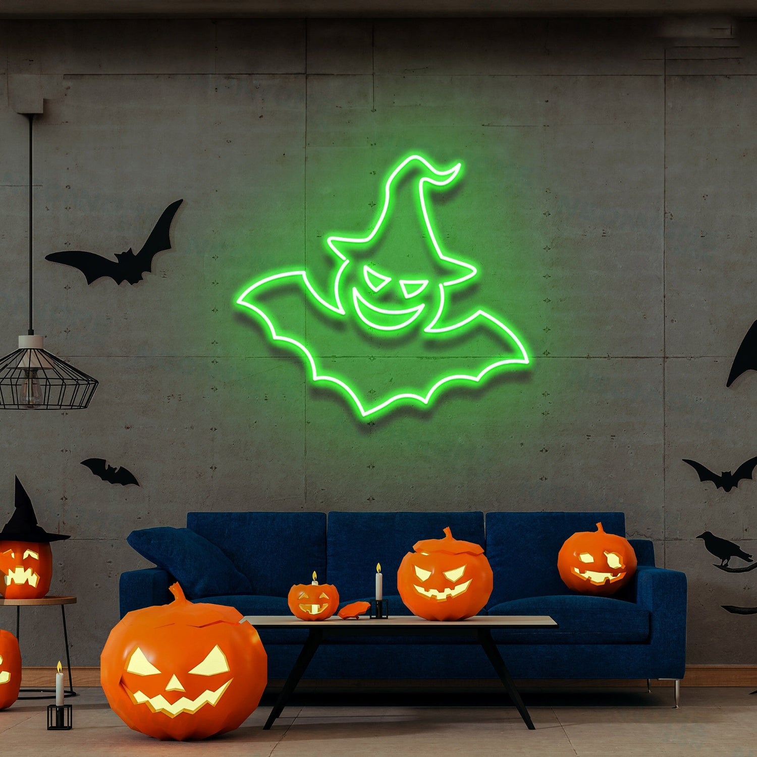 Witch Bat Neon Sign Halloween Light Sign Bat Halloween Party Decor | Shineneon