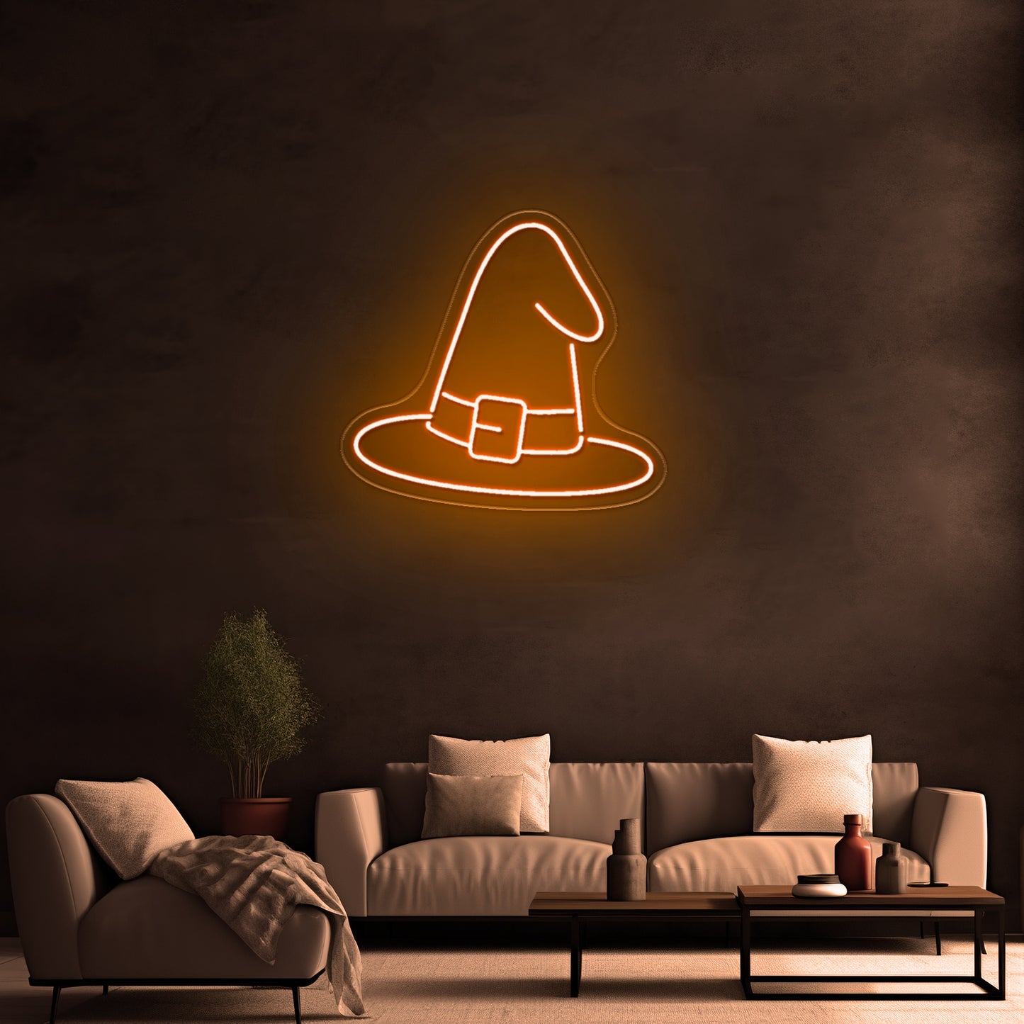 Witch Hat Neon Sign Funny Halloween Neon Sign