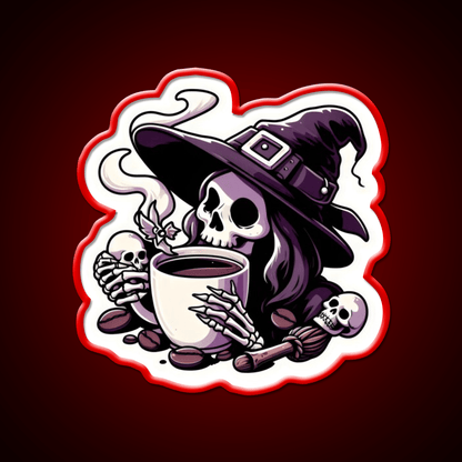 Witchy Brew Skeleton Cafe Led Neon Sign Espresso Bar Art Rgb Color - Shineneon