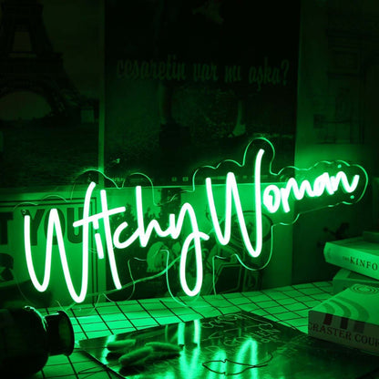 Witchy Woman Green Led Neon Sign | Shineneon