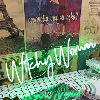 Witchy Woman Green Led Neon Sign - Shineneon