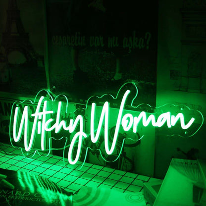 Witchy Woman Green Led Neon Sign - Shineneon
