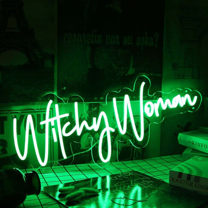 Witchy Woman Green Led Neon Sign - Shineneon