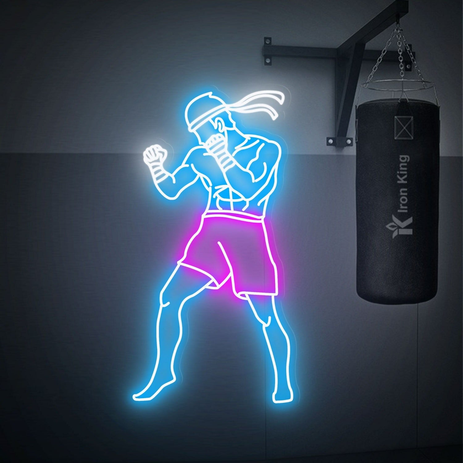 With A Muay Thai Fighter Led Neon Sign Home Gyms Boxing Studios | Shineneon