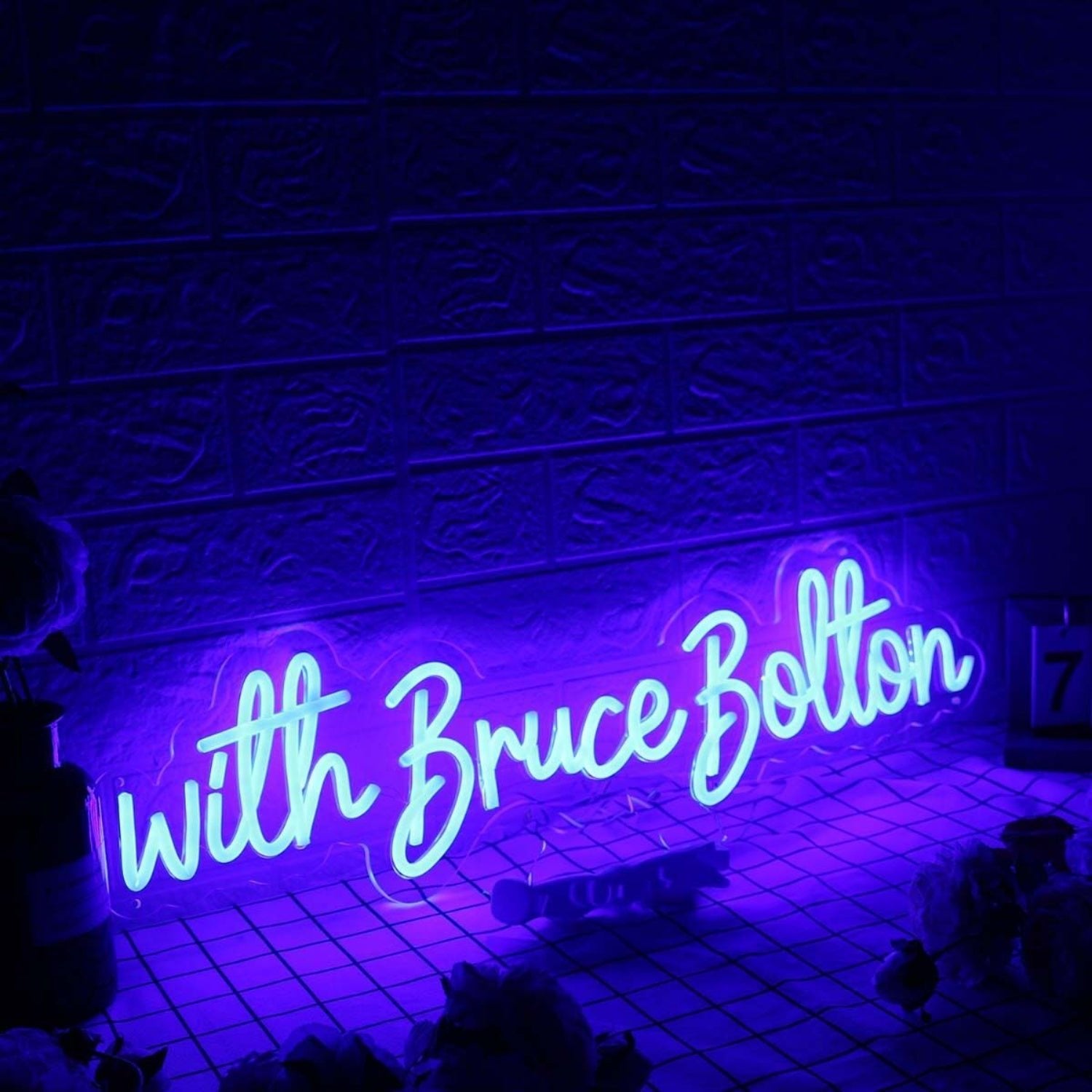 With Bruce Bolton Blue Led Neon Sign - Shineneon